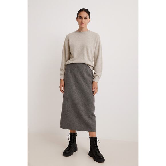 Vintage Savannah Wool Midi Skirt Size 10 26" Gray Lined Slit Career Academia - Picture 1 of 12